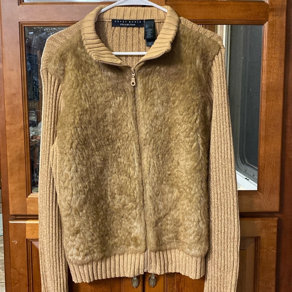 Crazy Horse Collection Size Large Ribbed Knit Sweater Fall Winter